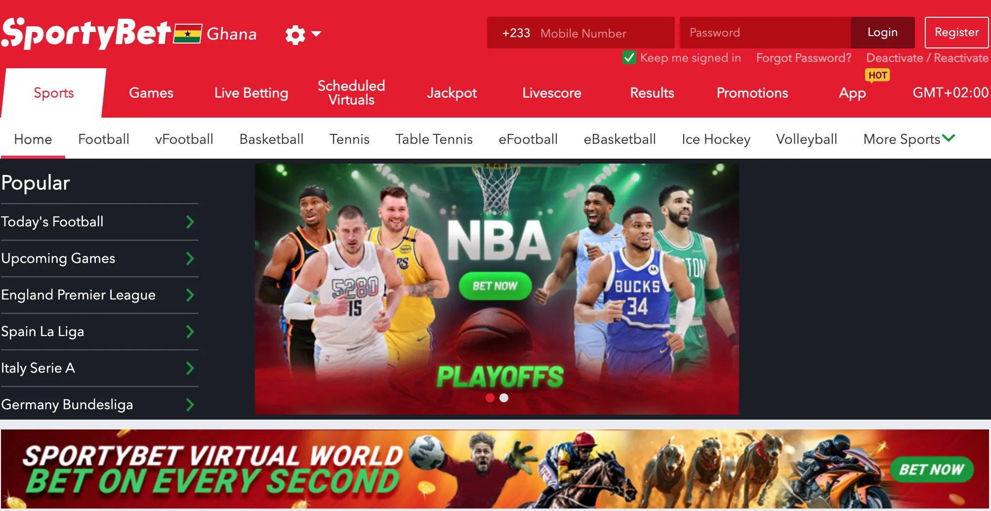 Overview of the Sportybetgame Ghana platform's main interface