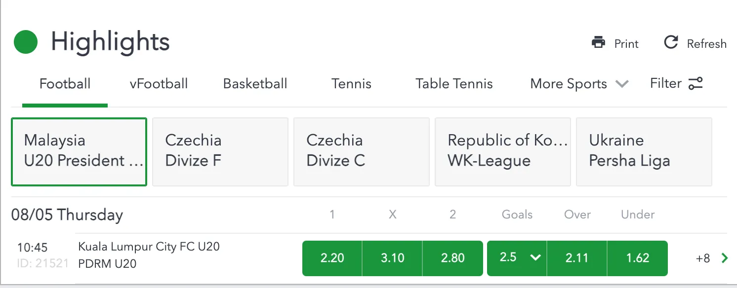 Showcasing popular sports events and diverse betting options on Sportybetgame Ghana